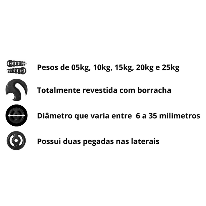 Carregue imagem no visualizador da galeriaAnilha Olímpica Emborrachada Vazada com Pegada Preta