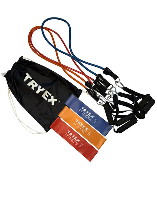Kit Completo de Extensores 3 Mini Bands + 3 Rubbers + Bolsa Tryex