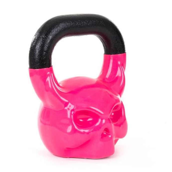 Kettlebell Caveira Rosa Emborrachado  Treinos de Força e Hipertrofia