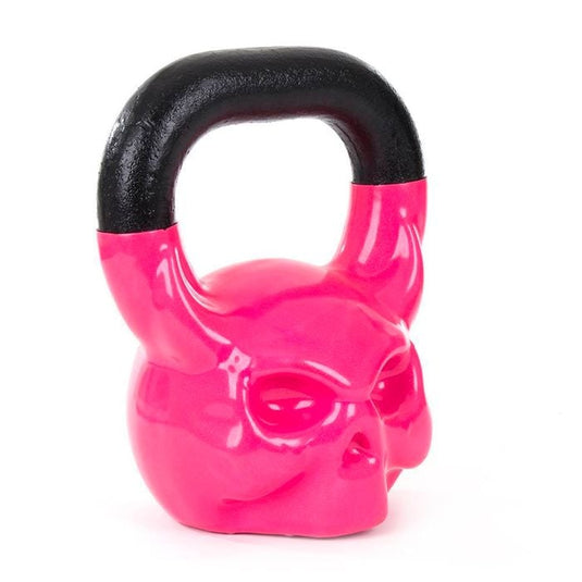 Kettlebell Caveira Rosa Emborrachado  Treinos de Força e Hipertrofia