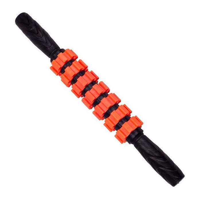 Bastão Massageador Relaxante Muscular com Cerdas Flexíveis - Preto e Laranja