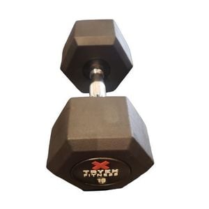 Dumbbell Injetado com Pegada Cromada – Haltere Sextavado em PVC + Eixo em Aço Cromado