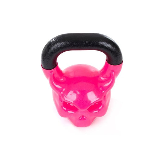 Kettlebell Caveira Rosa Emborrachado  Treinos de Força e Hipertrofia